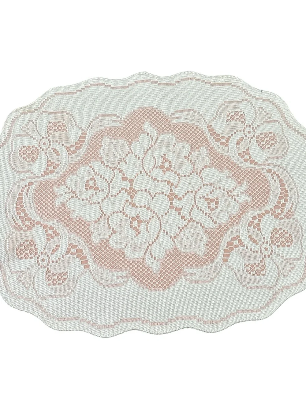 Vintage Pink and Cream Floral Lace Placemat
